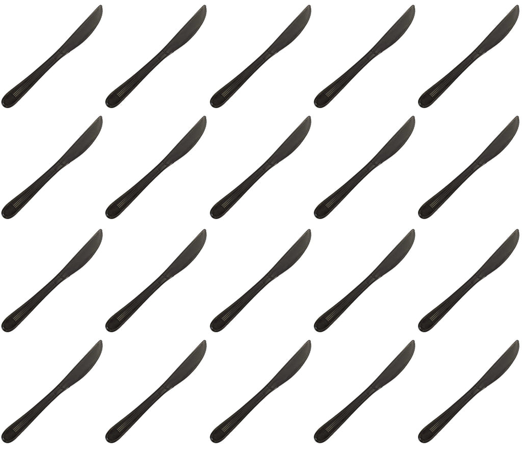 20 x Cutlery Reusable Hd Pp Knife Black