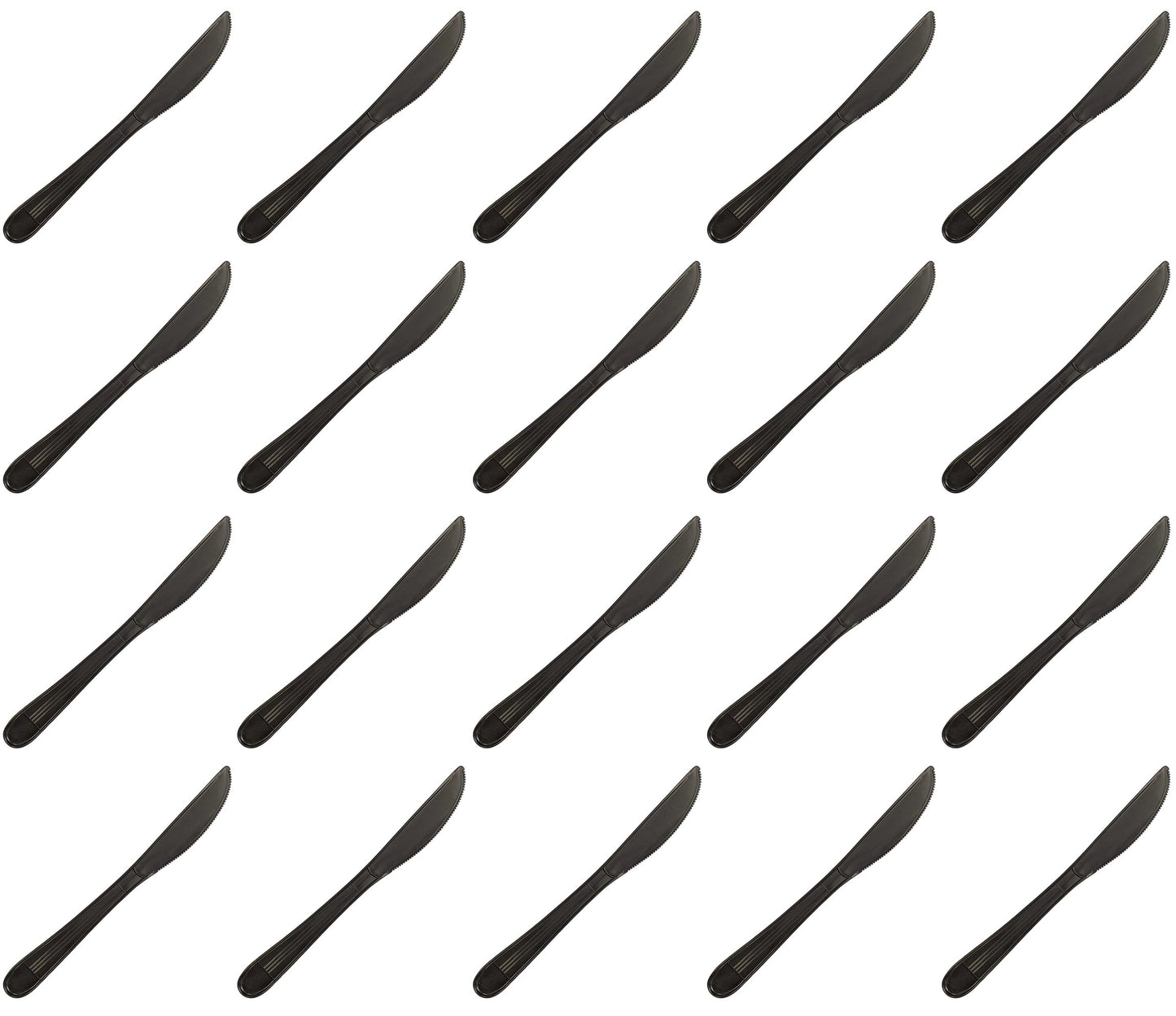 20 x Cutlery Reusable Hd Pp Knife Black