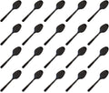 20 x Cutlery Reusable Hd Pp Spoon Black