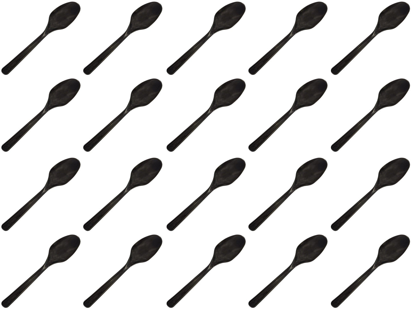20 x Cutlery Reusable Hd Pp Tea Spoon Black