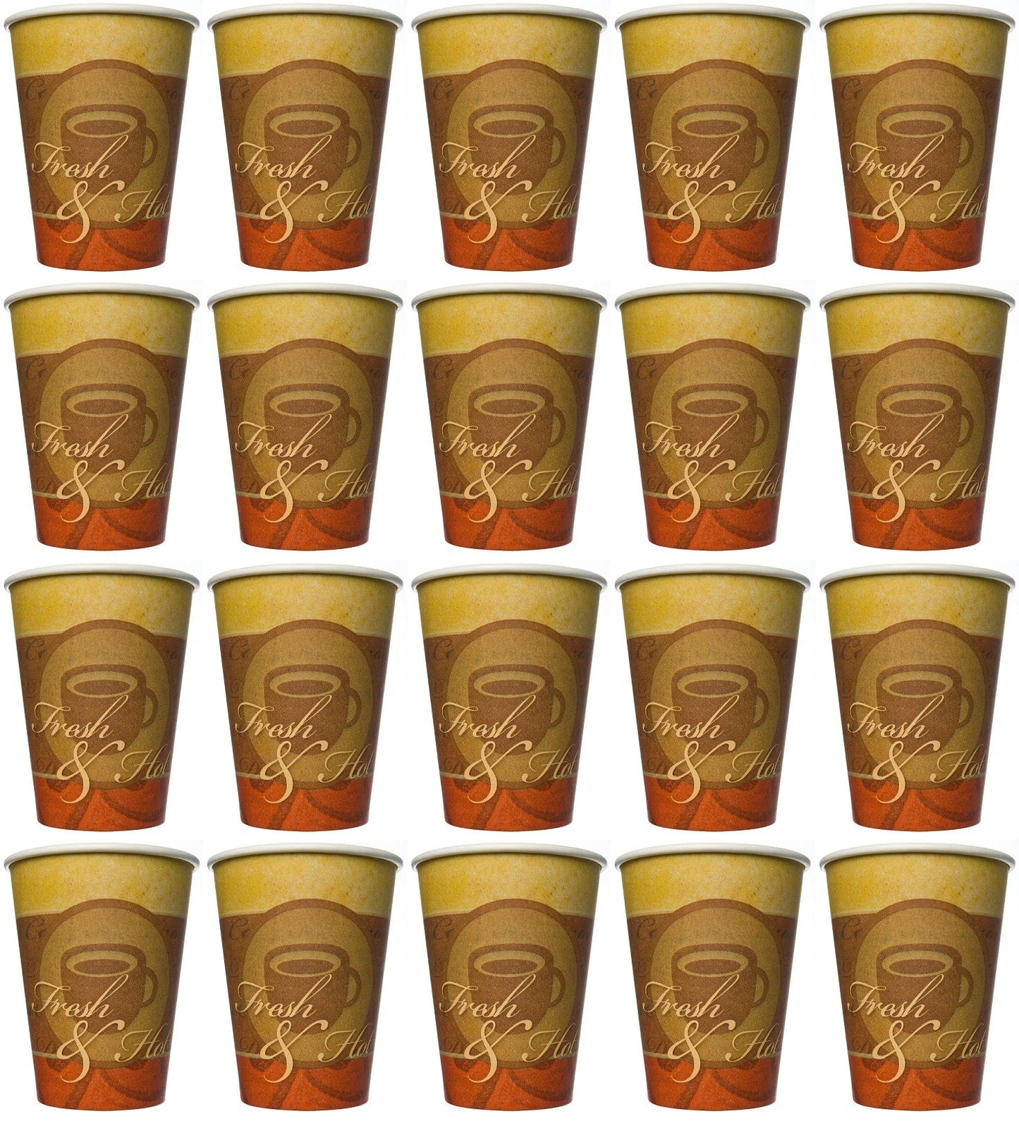 20 x 8Oz Fresh And Hot Pe Single Wall Cup