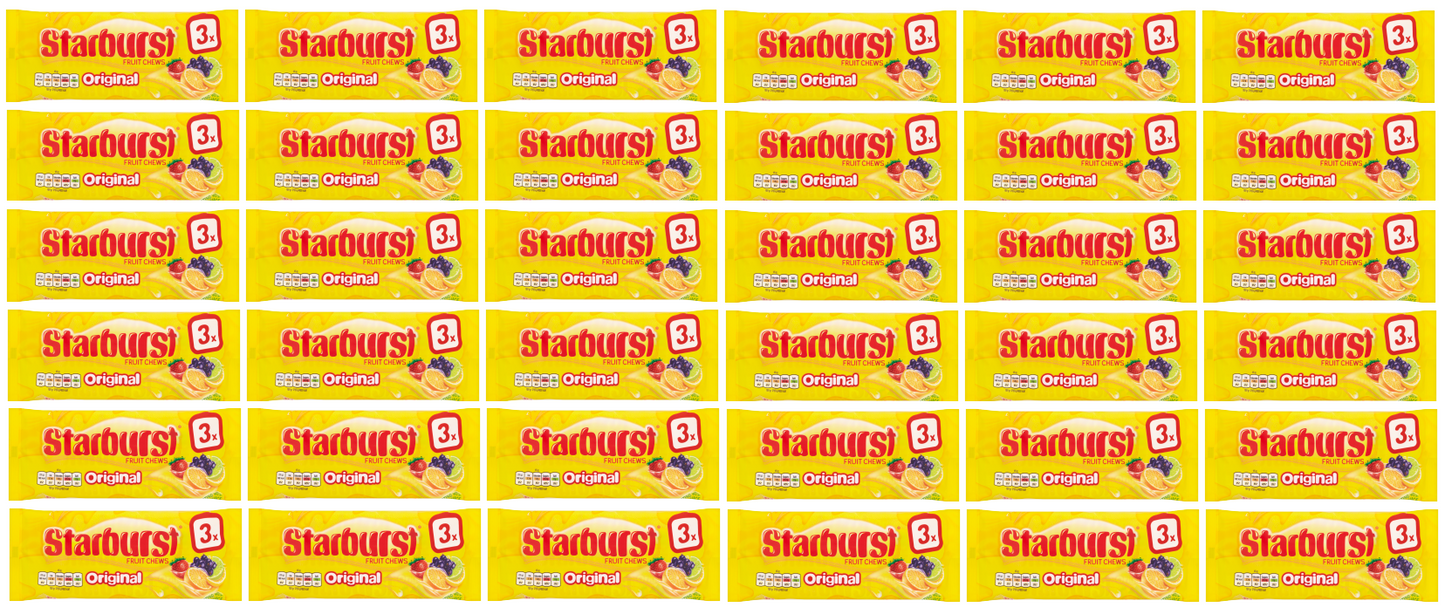36 x Starburst Original Fruit Chews Multipack 3X45G