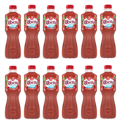 12 x Ribena Strawberry Juice Drink No Added Sugar 500Ml