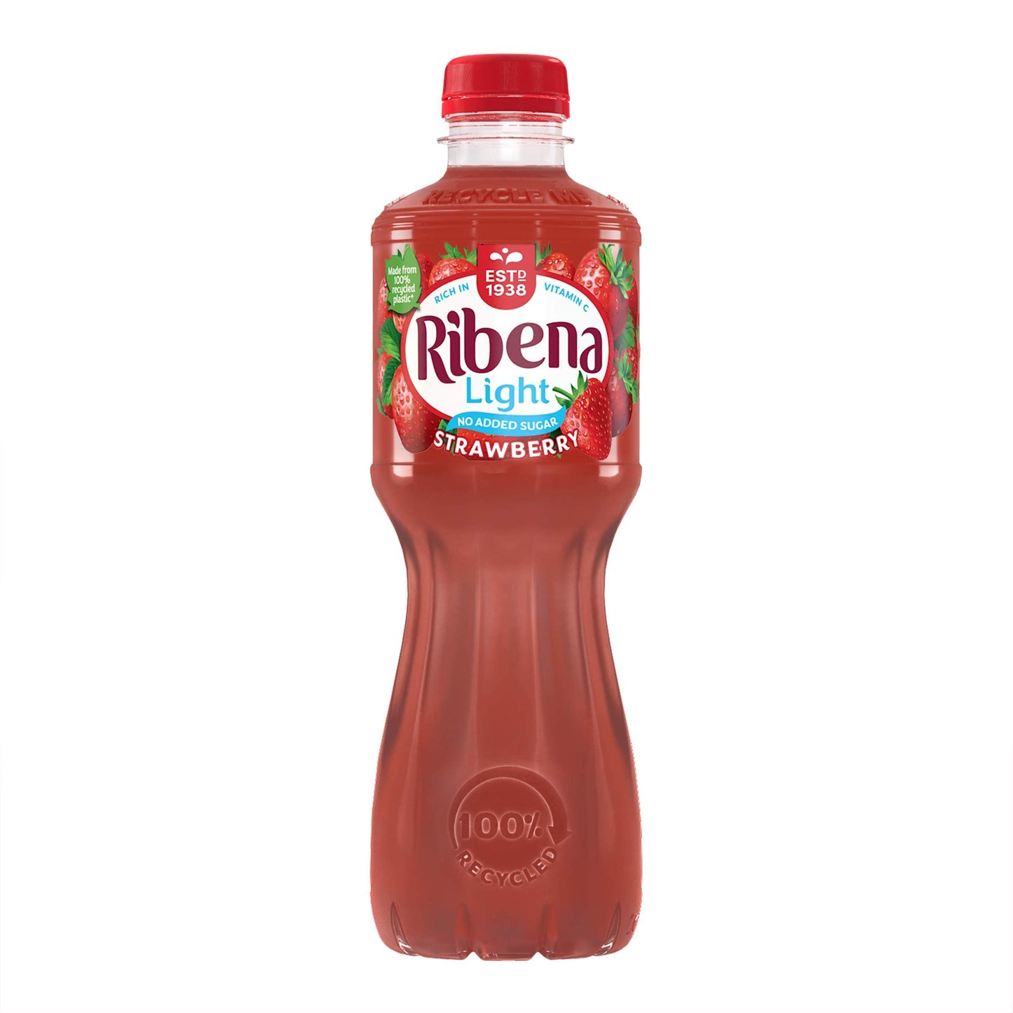 12 x Ribena Strawberry Juice Drink No Added Sugar 500Ml