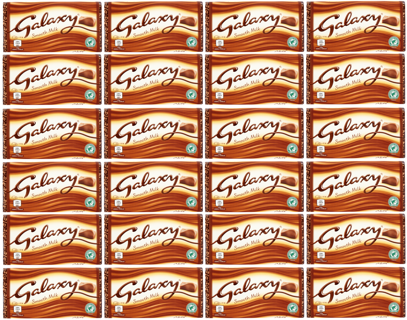 24 x Galaxy Smooth Milk Chocolate Bar 100G