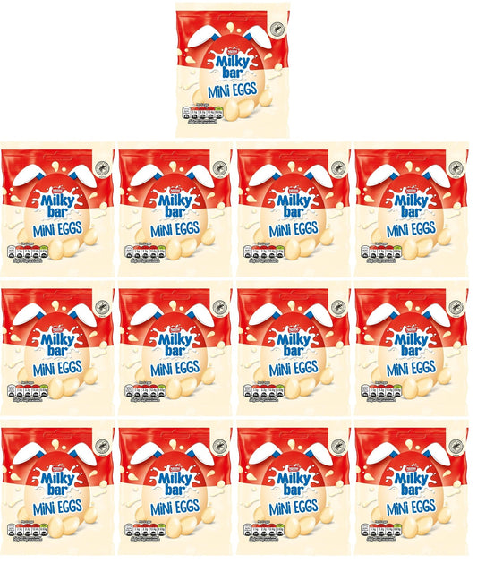 13 x Milkybar White Chocolate Mini Eggs Sharing Bag - 80GM