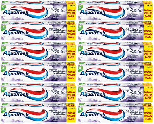 12 x Aquafresh Toothpaste Active White 100Ml