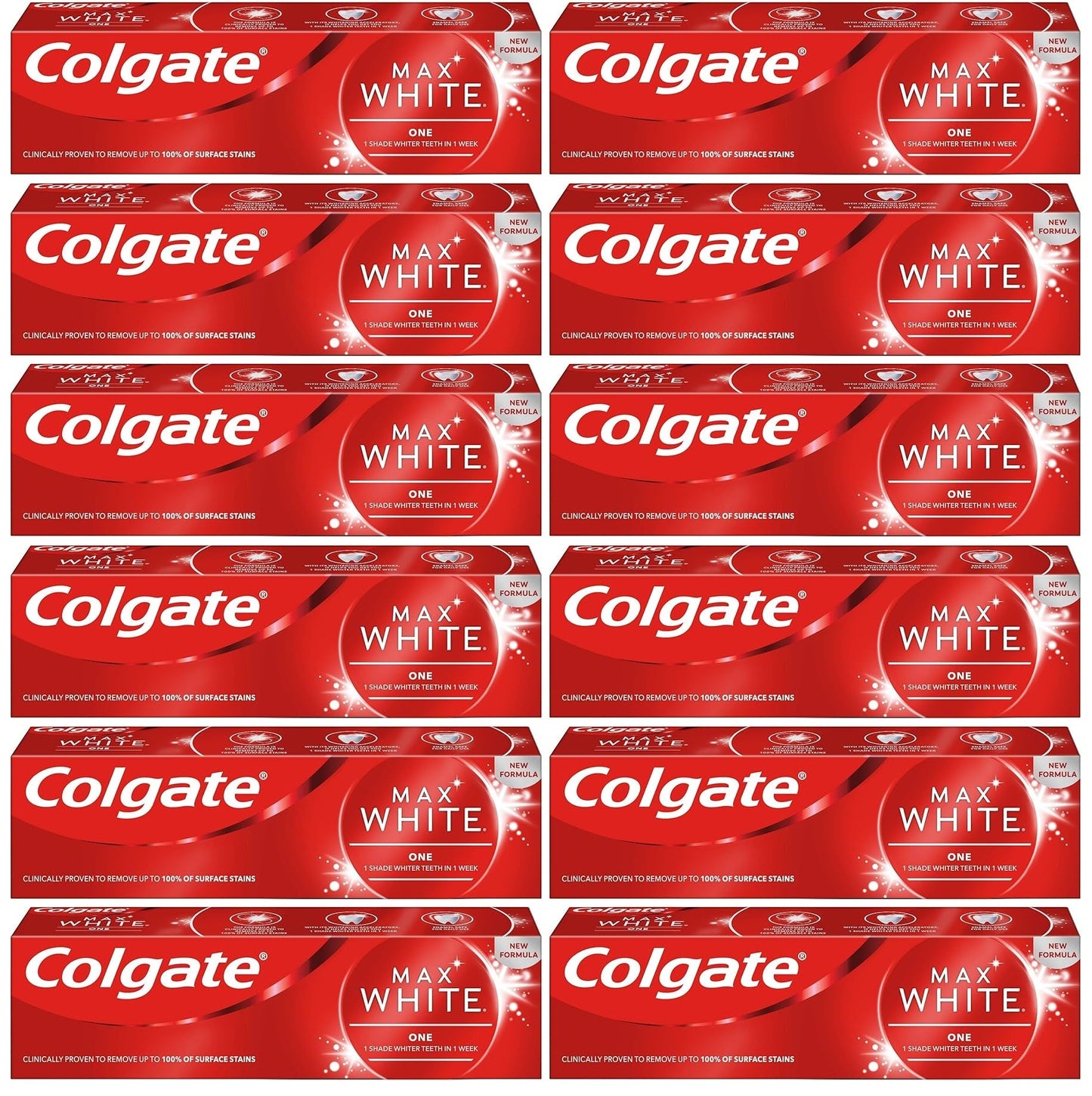 12 x Colgate Max White One Whitening Toothpaste 75Ml