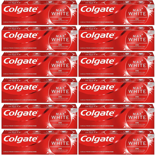 12 x Colgate Max White One Whitening Toothpaste 75Ml