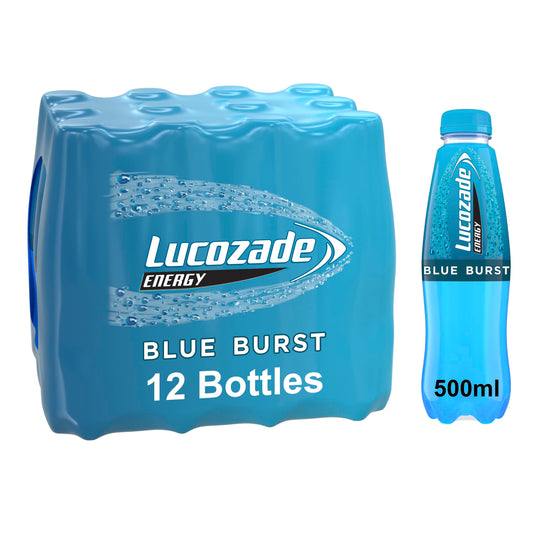 12 x Lucozade Energy Blue Burst 500Ml