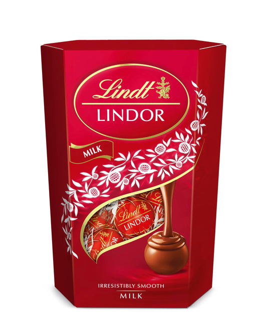 8 x Lindt Lindor Milk Chocolate Truffles Box Cornet - 137GM