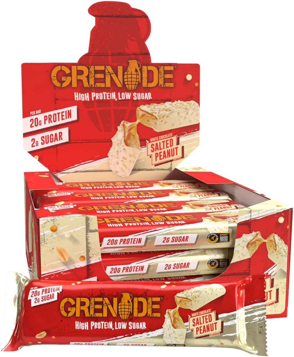 12 x Grenade White Chocolate Salted Peanut Flavour 60G