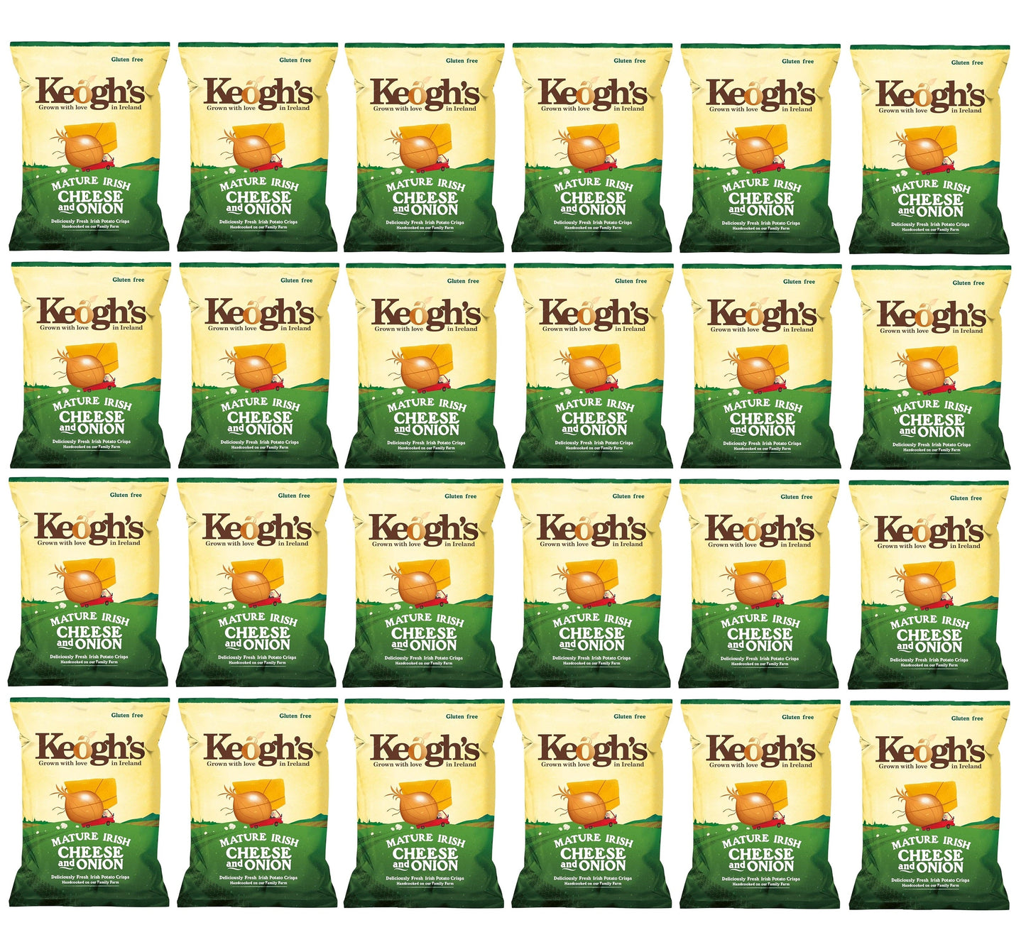 24 x Keoghs Irish Cheese & Onion Crisps 45Gm