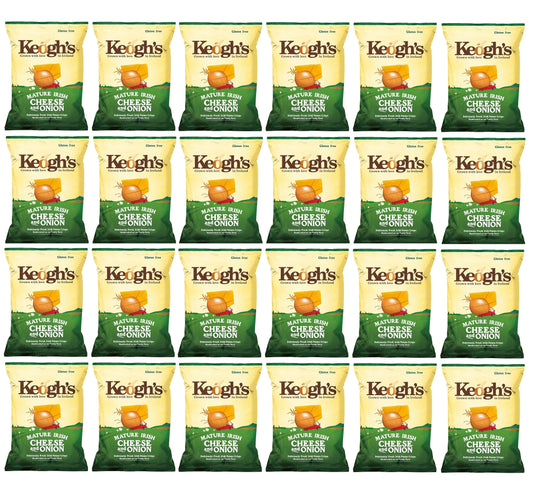 24 x Keoghs Irish Cheese & Onion Crisps 45Gm