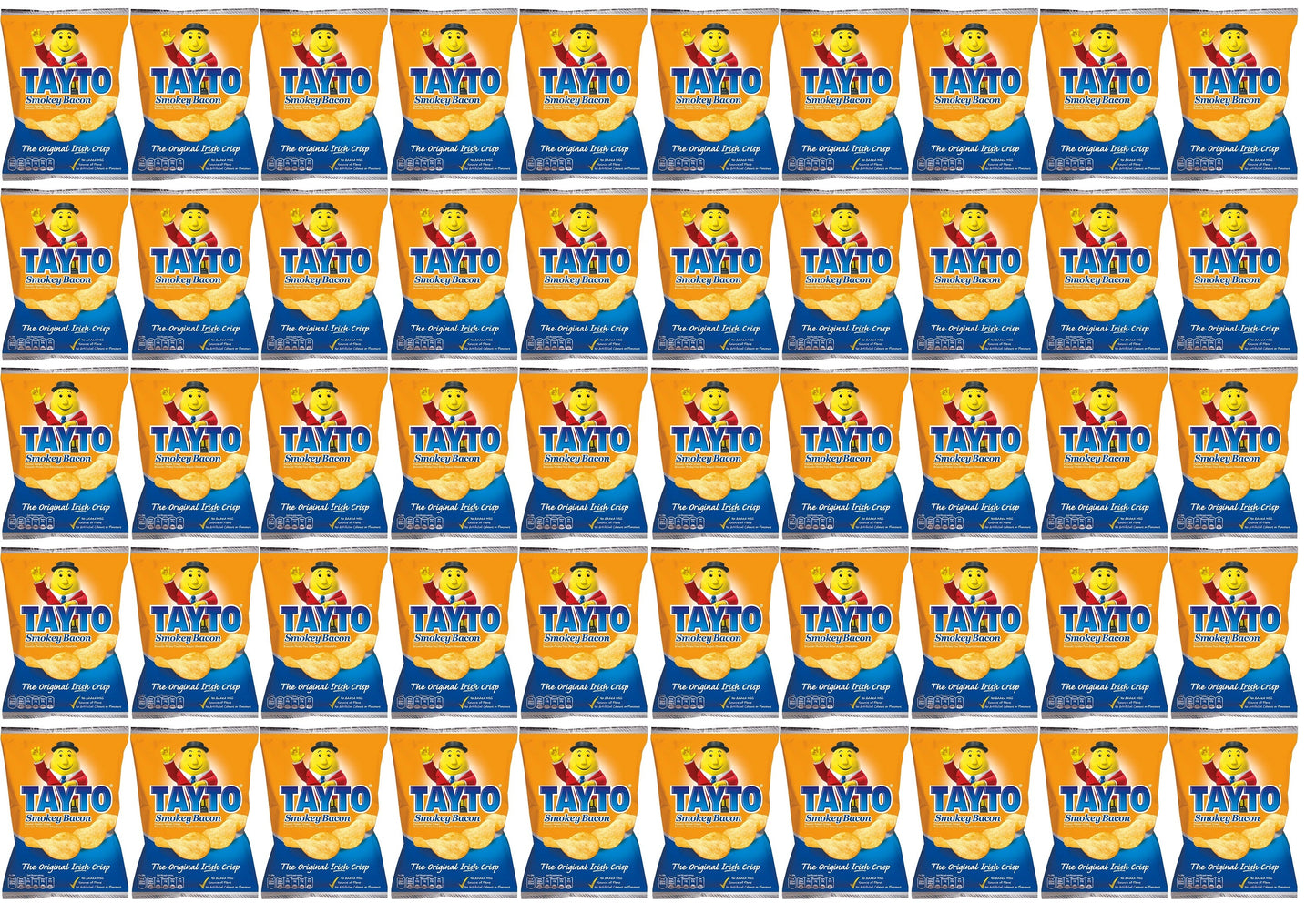 50 x Tayto Smokey Bacon Flavour Potato Crisps 37G