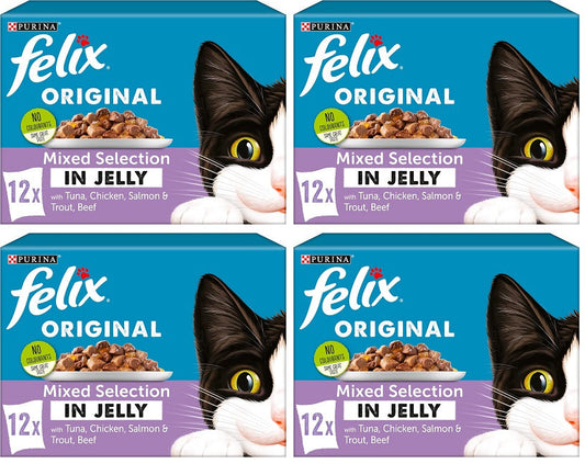 4 x Felix Cat Original Pouch Mixed Selection  - 12X85GM