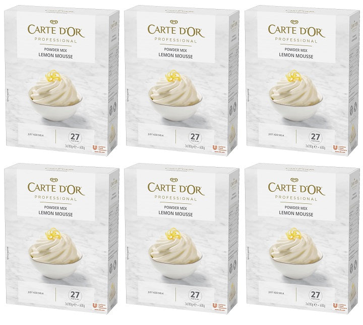 6 x Carte D Or Lemon Mousse 3 X 200G (600G)