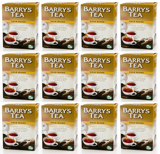 12 x Barry's Tea Loose Leaf Gold Blend 250G