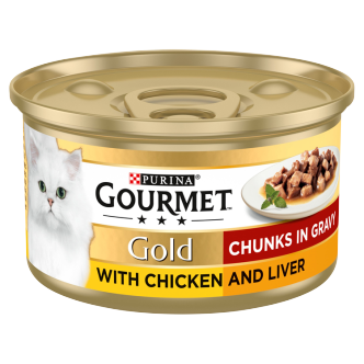 12 x Purina Gourmet Gold Chicken & Liver In Gravy 85Gm