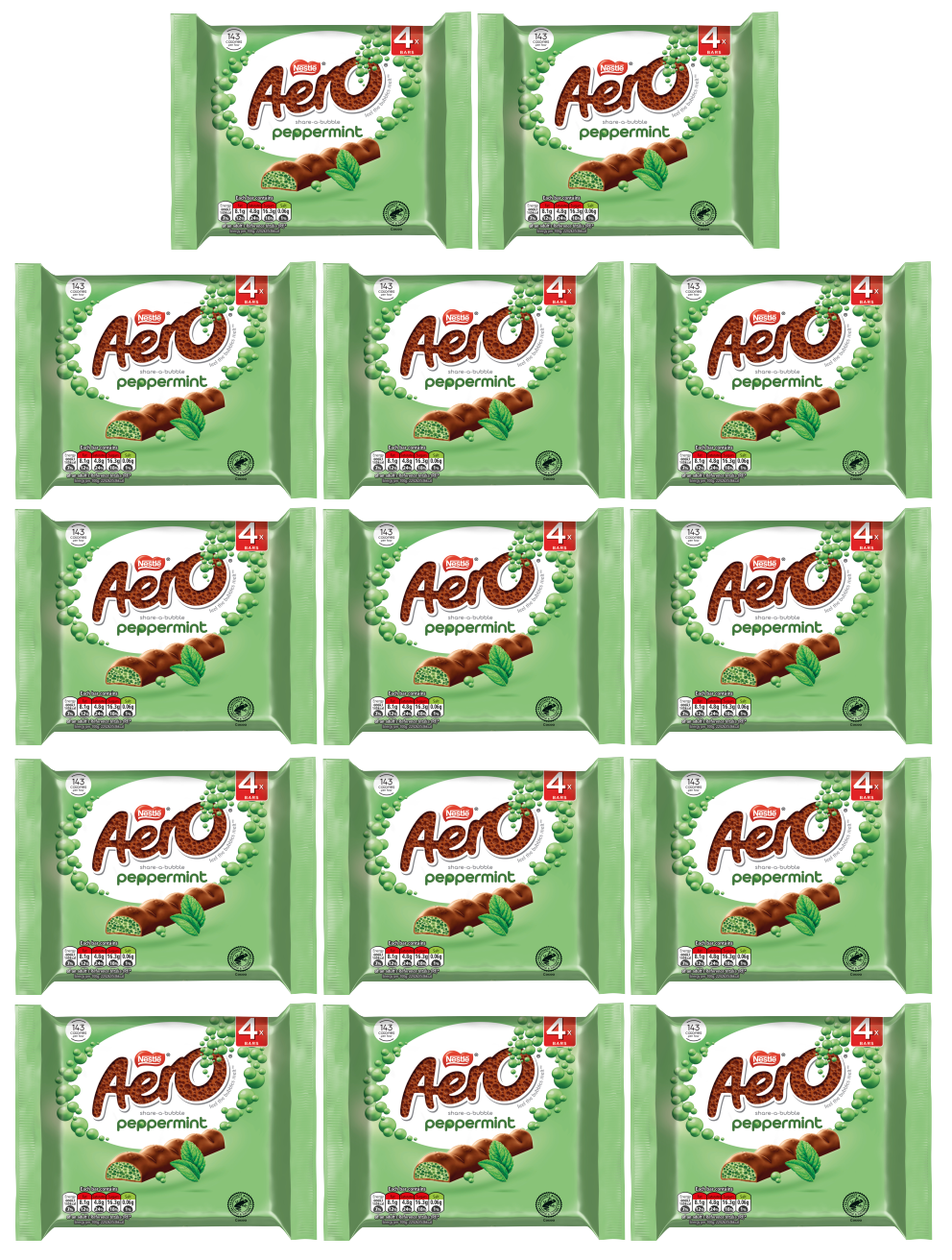 14 x Nestle Aero Peppermint 4 Pack 4X27Gm