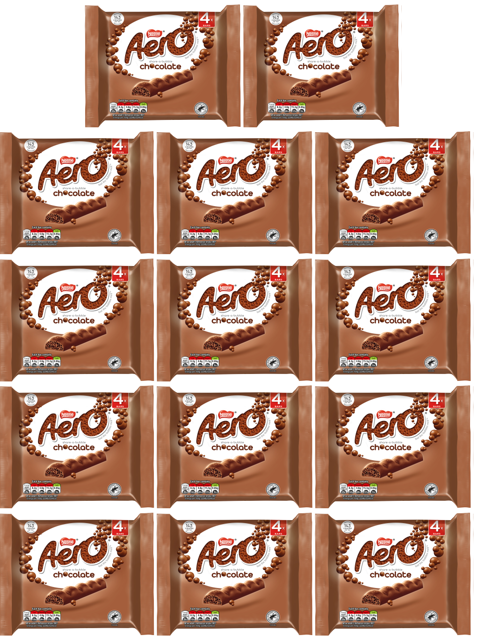 14 x Nestle Aero Milk 4 Pack 4X27Gm