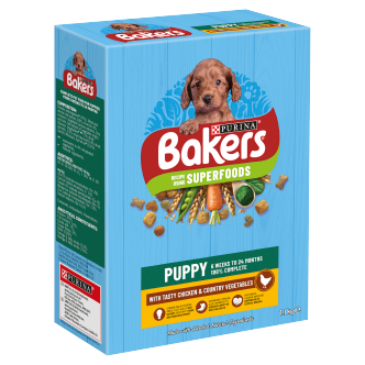 5 X Purina Bakers Puppy Chicken Rice & Veg & Wholgrain 1.1Kg