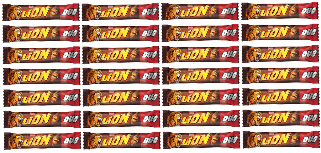 28 x Lion Milk Chocolate Duo Bar 60G