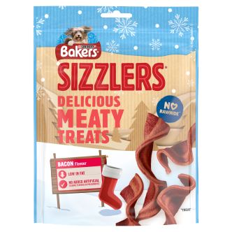 6 x Purina Bakers Sizzlers Bacon 90Gm