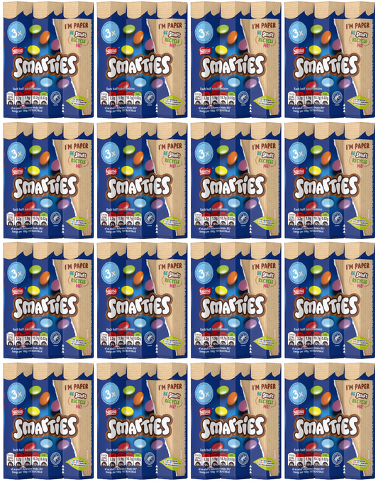 16 x Nestle Smarties 3Pk 3X34Gm