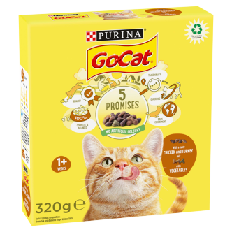 6 x Go Cat Turkey Chicken & Veg 320Gm