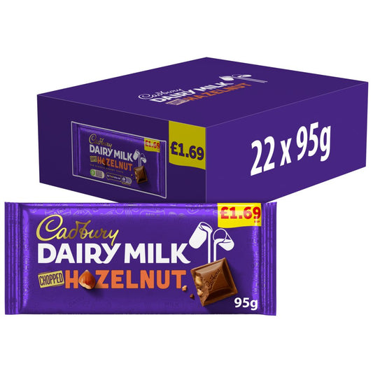22 x Cadbury Dairy Milk Chopped Nut Bar - 95GM