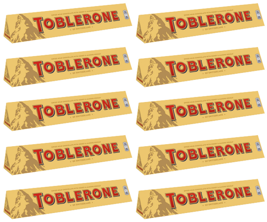 10 x Toblerone Milk Chocolate Large Bar - 360Gm