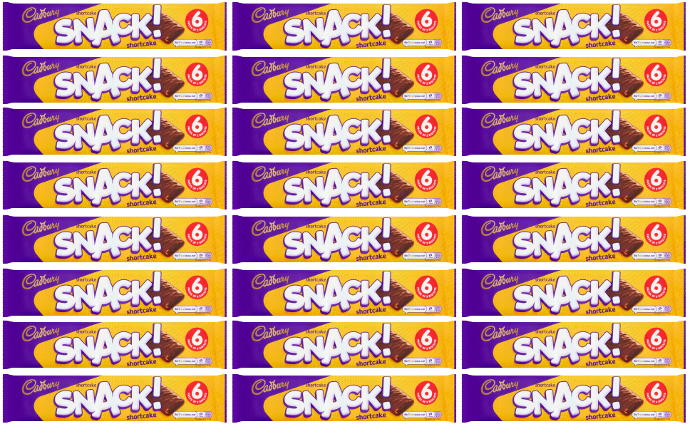 24 x Cadbury Snack Shortcake 6Pk 120Gm