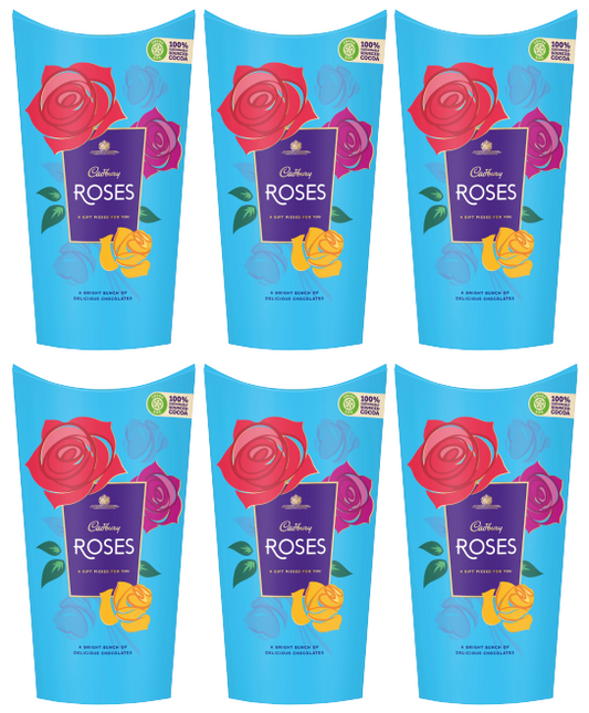 6 x Cadbury Roses Carton Box Chocolates 290Gm