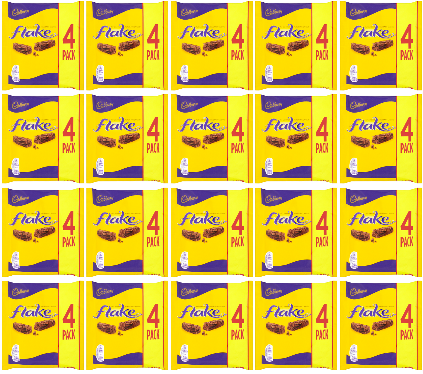 20 x Cadbury Flake Snacksize 4Pk 80Gm