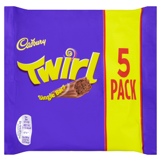 20 x Cadbury Twirl Snacksize 5Pk 108Gm