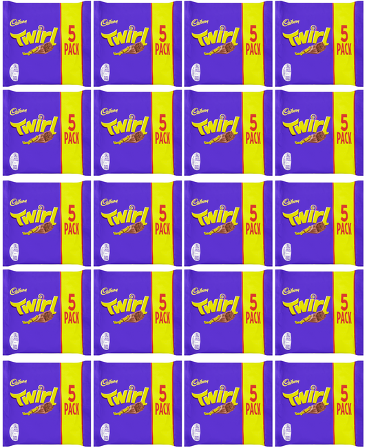 20 x Cadbury Twirl Snacksize 5Pk 108Gm