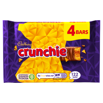 10 x Cadbury Crunchie Snacksize 4Pk 104Gm