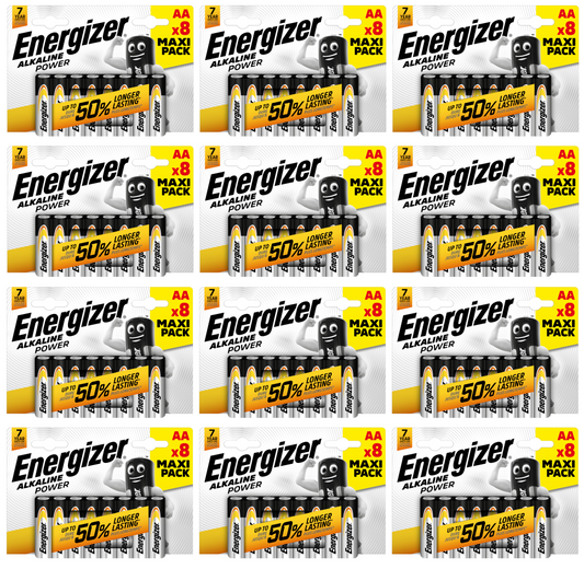 12 x Energizer Power Aa 4+4 Free Batteries - 8 Pack