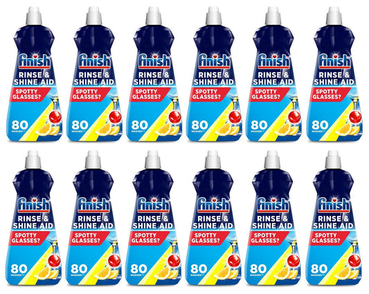 12 x Finish Rinse Aid Lemon 400Ml