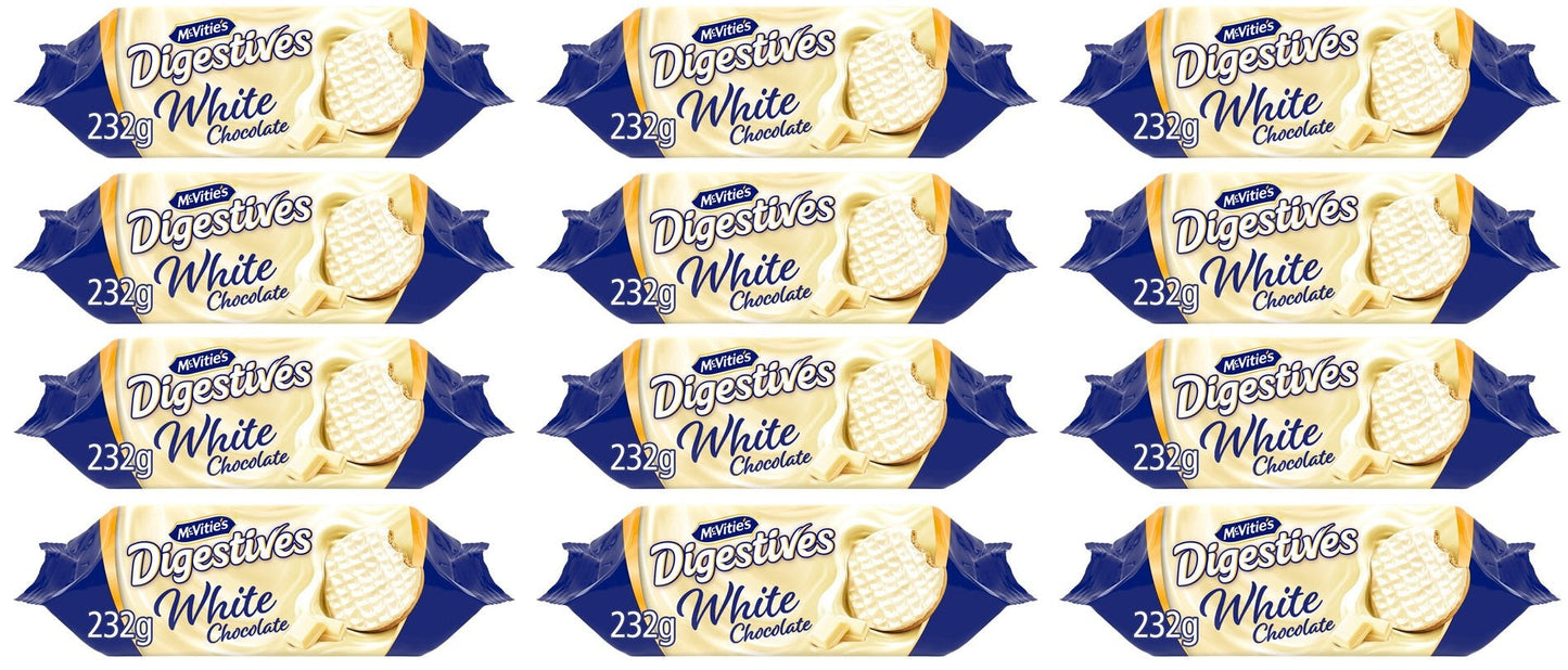 12 x Mcvitie's Digestives White Chocolate 232G