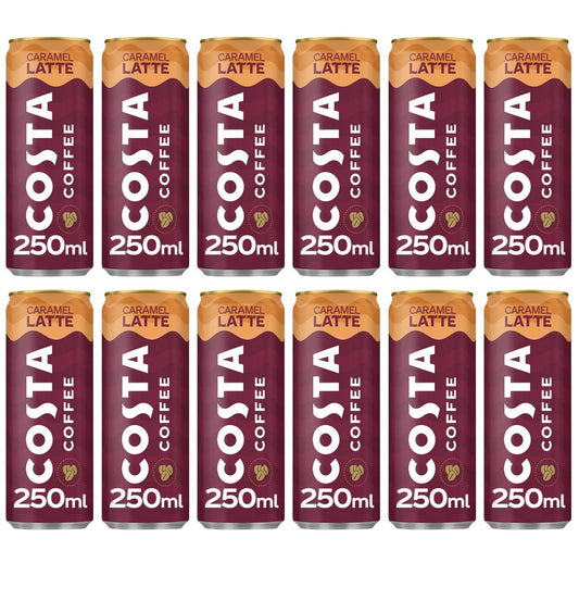12 x Costa Coffee Caramel Latte 250Ml