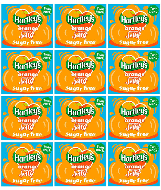 12 x Hartley's Orange Flavour Jelly Sugar Free Twin Pack 23G
