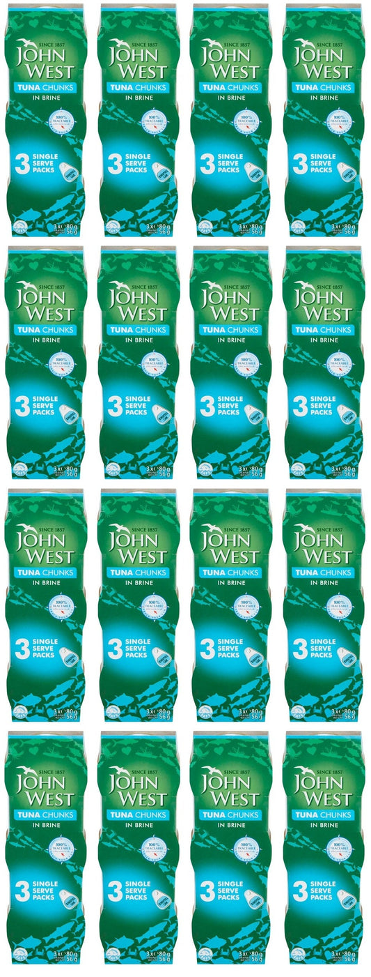16 x John West Tuna Chunks In Brine 3 X 80G