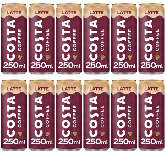 12 x Costa Coffee Latte 250Ml