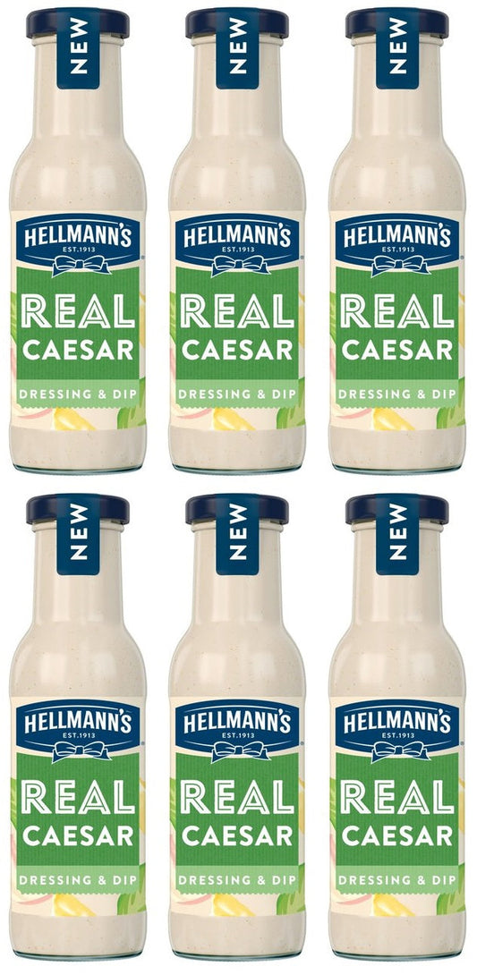 6 x Hellmann's  Salad Dressing & Dip Real Caesar 250 Ml