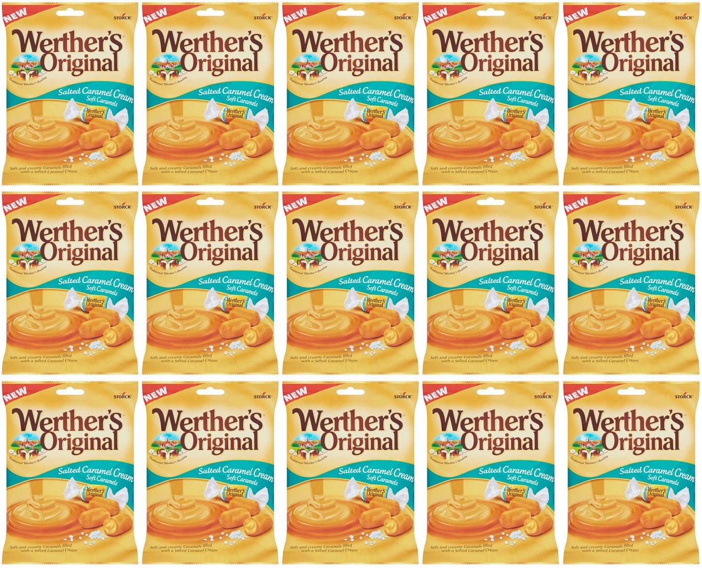 15 x Werther's Original Salted Caramel Cream Soft Caramels 125G