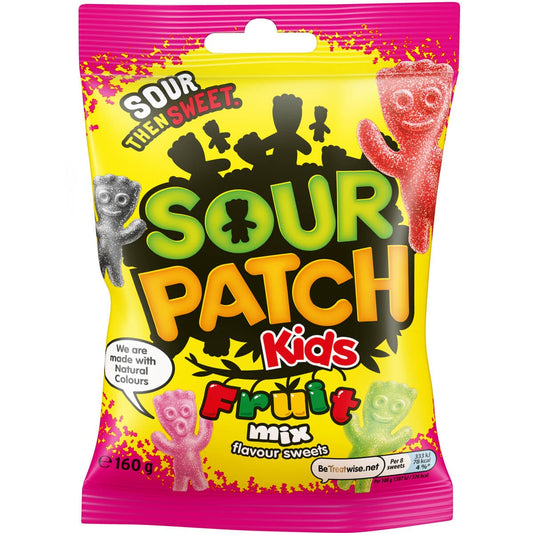 10 x Sour Patch Kids Fruit Mix Flavour Sweets 130G