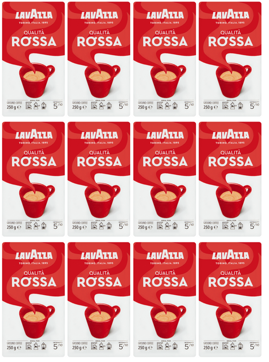 12 x Lavazza Rossa Ground Coffee - 250G