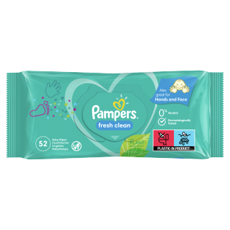 12 x Pampers Fresh Clean Wipes 52 Pack